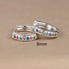 2pcs Stainless Steel Minimal Hoops Earrings for Women Round Circle Punk Helix Tragus Rainbow CZ Huggie Earring Piercing Jewelry - Image 6