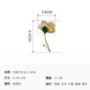 Ajojewel Korean Retro Golden Ginkgo Leaf Brooches For Women Rhinestone Plant Jewelry With Green Stone - Image 3