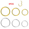 5Pcs/lot Stainless Steel Nose Ring Body Clip Hoop for Women Men Cartilage Piercing Segment Nose Hoop Septum Clicker Lip Ear Ring - Image 1