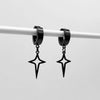 Four-Point Star Non-Piercing Clip Earrings in Black or Silver - Image 4