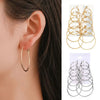 6 Pairs Hoop Earrings Set Big Circle Earrings Jewelry for Women Girls Ear Clip Punk Style Earrings Jewelry Accessories - Image 2
