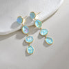 316L Stainless Steel Blue Stone Drop Dangle Earrings for Women Pvd Plated Jewelry - Image 4