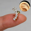 1PC Curved Cz Cartilage Stud Moon Leaf Helix Rook Conch Screw Back Earring Stainless Steel Ear Piercing Jewelry - Image 24