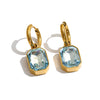 Stainless Steel Hoop Earrings Green Pink Blue K9 Crystal Rectangle Drop Aesthetic Golden Women Jewelry - Image 7