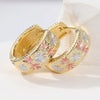 Classic Gold Plated Carving Snow Pattern Hoop Earrings For Women Delicate Simple Elegant Ear Accessories Jewelry Gifts - Image 4