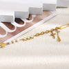 Stainless Steel Star Cross Heart Bead Various Elements Pendant Charm Necklace Sweet Style Women's Zircon Jewelry - Image 3