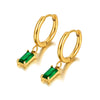 Stainless Steel Geometric Square Hoop Earrings Black/White/Red/Green CZ Crystal Bohemia Party Earrings For Women - Image 10