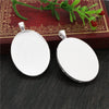 5pcs 30x40mm Inner Size Bright Silver Plated Antique Silver Plated Bronze Cabochon Base Setting Charms Pendant - Image 3