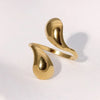 Stainless Steel Irregular Wave Rings for Women Men Creative Gold Color Adjustable Opening Ring Female Statement Jewelry Gifts - Image 23