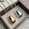 Modern Jewelry Simple Delicate Design Smooth Metal Teardrop Pendant Necklace For Women Female Party Gift - Image 1