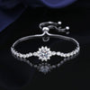 Charm Female White Zircon Stone Snowflake Bracelet Cute Silver Color Adjustable Wedding Jewelry For Women - Image 1