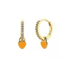Rhinestone Small Circle Hoop Earrings Candy Color Heart Pendant Piercing Earrings for Women Gold plated Huggies Jewelry - Image 4