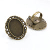 18x25mm 5pcs Antique Silver Bronze Plated Mixed Styles Oval Adjustable Ring Settings Blank/Base - Image 6