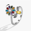 Beads Ring Fidget Spinner Rings Korea Crystal Butterfly Flower Star Moon Ring Jewelry Gift - Image 12