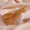 Gold Plated Silver Color Elastic Beads Bracelets Bangles For Woman Stainless Steel Beaded Chain Bracelet - Image 20