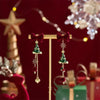 Vintage Flocking Bowknot Christmas Tree Earrings for Women Imitation Pearl Snowflake Tassel Earring Year Jewelry Gift - Image 6