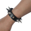 2pcs/set Spiked Bracelet Black Pu Leather Punk Rock Bracelet Bangle Metal Wristband For Men Goth Accessories - Image 2