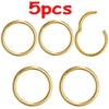 5pc 6/8/10mm Nose Ring Hinged Clicker Segment Nose Rings Helix Cartilage Septum Hoop Stainless Steel Seamless Earrings - Image 10