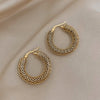 Stainless Steel Gold Color Geometric Metal Mesh Earrings For Women Girls Hoop Ear Jewelry Gift - Image 2