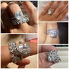 Teardrop Cubic Zirconia Ring Set with Two Bands - Image 4
