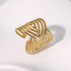 Vintage Stainless Steel Asymmetric Hollow Rings for Women Men Punk Multi Layer Irregular Fan-Shaped Opening Rings Jewelry Gifts - Image 2