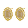 Enamel A-Z 26 Initial Letter Stud Earrings for Women Vintage Gold Plated Hollow Alphabet Oval Earrings Charm Jewelry - Image 14