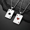 Playing Card and Dollar Sign Pendant Necklace Hip Hop Style 60cm - Image 1