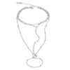 Stainless Steel Layered Pearl Flower Zirconia Back of Hand Chain Finger Bracelet Jewelry - Image 7