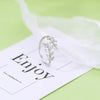 Silver Sweet Romantic Zircon Open Branch Small Leaf Adjustable Ring for Women Korean Wedding Party Jewelry - Image 3