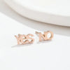 Creative Stainless Steel Yes And No Letter Stud Earrings for Women Jewelry Friendship Gift - Image 3