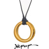 Long PU Leather Stainless Steel Round Pendant Bib Necklace Minimalist for Women Stylish Jewelry - Image 1