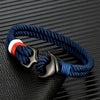 Anchor Bracelets Men Double strand Nautical Surfer Rope Bracelet Women Black Stainless Steel Sport Buckle - Image 1