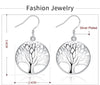 Silver Charm Round Tree of Life Earrings Necklace Set For Women Wedding Christmas Jewelry Set - Image 13