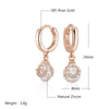 Rose Gold Color Drop Earrings for Women White Zircon Accessories Daily Jewelry crystal Gift - Image 2
