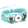 Leather 18MM Snap Button Bracelet Bangle Handmade Braided Leather Snap Bracelets for Women Men Buttons Jewelry - Image 18