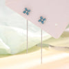 Blue Four-leaf Flower Ear Line Gentle Temperament Small Fresh Blue Lucky Flower Tassel Earrings Jewelry - Image 1