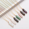 1Pc Hexagonal Cylindrical Crystal Necklace Wire Wrap Stone Pendant Stone Amethyst Necklace Valentine's Day Gift - Image 6