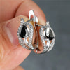 Cute Water Drop Stone Hoop Earrings Multicolor Zircon Crystal Leaf Earrings Charm Silver Color Wedding Earrings For Women - Image 3