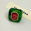 Colorful Rhinestones Ring Geometric Three-dimensional Finger Ring Elegant Jewelry Square Ring Women - Image 7