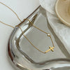 Sideways Cross Necklace in Gold-Tone 316L Stainless Steel - Image 5