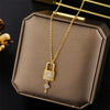 Sense Light Zircon Crystal Lock Key Pendant Stainless Steel Necklaces For Women Sexy Party Neck Chain Jewelry - Image 4