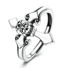 Clover Adjustable Ring Silver Rotating Cherry Blossom Flower Open Rings For Women Wedding Jewelry Gift - Image 17