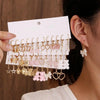 Multi-Pair Cute Charm Hoop Earrings, Butterfly Heart Bear Bow Design for Women - Image 1