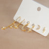 6PCS Cubic Zirconia Chain Star Moon Hoop Earring Set for Women Stainless Steel Pendant Cartilage Piercing Jewelry - Image 4