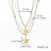 316L Stainless Steel Metal Double Chain Starfish Shells Pendant Necklace Pvd Plated Jewelry Women - Image 2