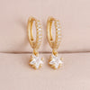 1 Pair Stainless Steel Chain Zircon Star Moon Ear Stud Earrings Gold Plated Cartilage Piercing Earring Women's Jewelry - Image 1