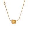 Zircon Bubble 26 Letters Necklace Stacked Jewelry Gold Plated Stainless Steel For Women Charm - Image 18
