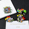 cartoon anime 4Pcs Funny Animation Brooch Blossom Bubbles Creativity Enamel Pin Backpack Clothing Metal Badge Accessories Gifts - Image 3