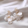 High Class Imitation Shell White Flower Petal Pendant Earrings For Women‘s Design Jewelry Accessories in - Image 3