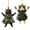 1PC Christmas Tree Pendants Cute Cat Hanging Ornaments for Car Backpack Xmas Tree Decorations Party Supplies Year Gifts - Image 1